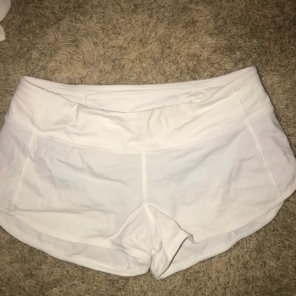 Lululemon white speed shorts